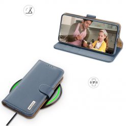Lacné Kryty | Kožené peňaženkové puzdro Dux Ducis Hivo modré – Samsung Galaxy S21 | Lacné Kryty