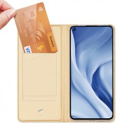Lacné Kryty | Peňaženkové puzdro Dux Ducis Skin Pro zlaté – Xiaomi Mi 11 Lite | Lacné Kryty