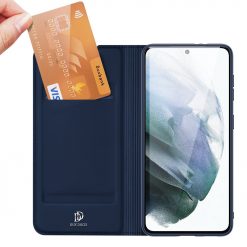Lacné Kryty | Peňaženkové puzdro Dux Ducis Skin Pro modré – Samsung Galaxy S21 FE | Lacné Kryty