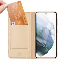 Peňaženkové puzdro Dux Ducis Skin Pro zlaté – Samsung Galaxy S21 FE | Lacné Kryty Lacné Kryty | Peňaženkové puzdro Dux Ducis Skin Pro zlaté – Samsung Galaxy S21 FE | Lacné Kryty