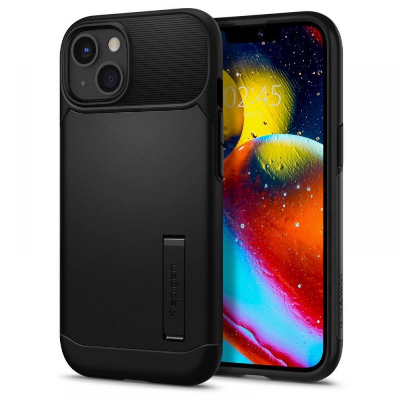 Lacné Kryty | Zadný kryt Spigen Slim Armor čierny – Apple iPhone 13 Mini