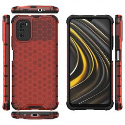 Lacné Kryty | Odolný kryt Honeycomb Armor červený – Xiaomi Poco M3 | Lacné Kryty