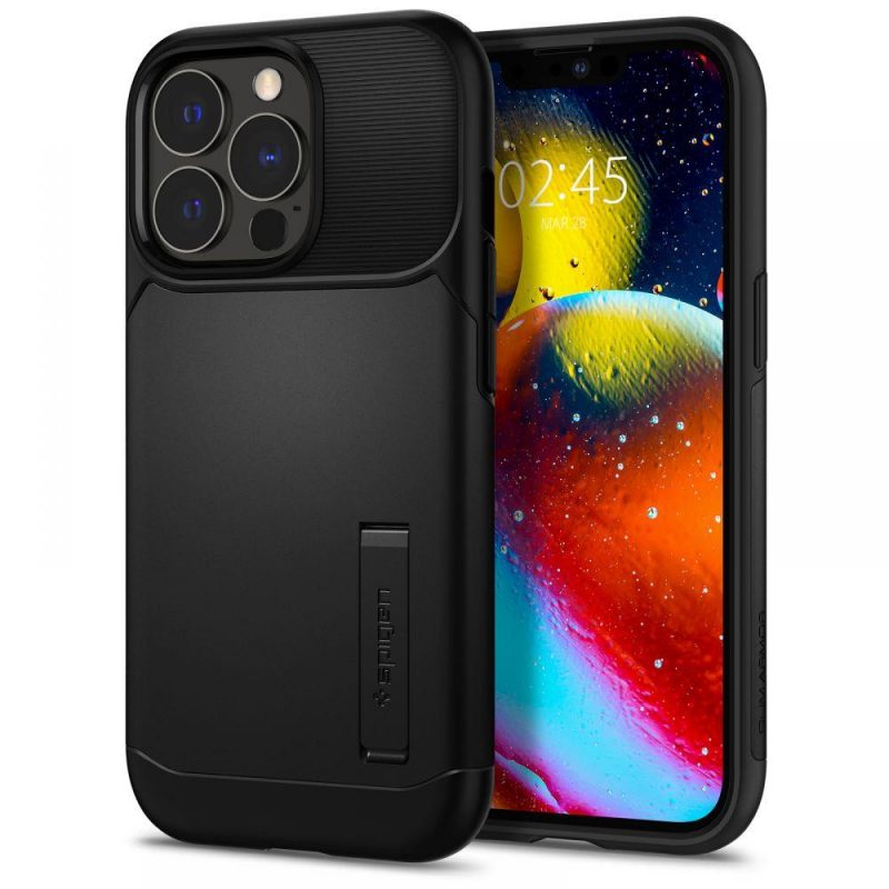 Lacné Kryty | Zadný kryt Spigen Slim Armor čierny – Apple iPhone 13 Pro