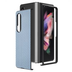 Lacné Kryty | Kryt Cross Pattern Slim modrý – Samsung Galaxy Z Fold 3 | Lacné Kryty