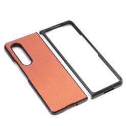 Lacné Kryty | Kryt Cross Pattern Slim hnedý – Samsung Galaxy Z Fold 3 | Lacné Kryty