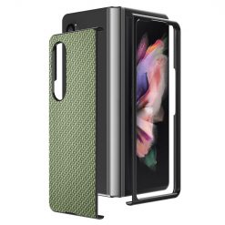 Lacné Kryty | Kryt Cross Pattern Slim zelený – Samsung Galaxy Z Fold 3 | Lacné Kryty