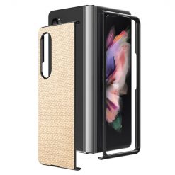 Lacné Kryty | Kryt Cross Pattern Slim žltý – Samsung Galaxy Z Fold 3 | Lacné Kryty