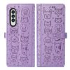 Lacné Kryty | Peňaženkové puzdro Embossing Pattern Mandala Flower modré – Samsung Galaxy Z Fold 3 | Lacné Kryty