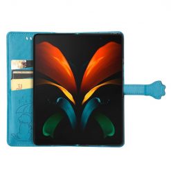 Peňaženkové puzdro Embossing Pattern Pes a Mačka modré – Samsung Galaxy Z Fold 3 | Lacné Kryty Lacné Kryty | Peňaženkové puzdro Embossing Pattern Pes a Mačka modré – Samsung Galaxy Z Fold 3 | Lacné Kryty