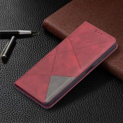 Knižkové puzdro Rhombus červené – Xiaomi 11T / 11T Pro | Lacné Kryty Lacné Kryty | Knižkové puzdro Rhombus červené – Xiaomi 11T / 11T Pro | Lacné Kryty