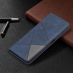 Knižkové puzdro Rhombus modré – Xiaomi 11T / 11T Pro | Lacné Kryty Lacné Kryty | Knižkové puzdro Rhombus modré – Xiaomi 11T / 11T Pro | Lacné Kryty