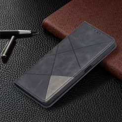 Knižkové puzdro Rhombus čierne – Xiaomi 11T / 11T Pro | Lacné Kryty Lacné Kryty | Knižkové puzdro Rhombus čierne – Xiaomi 11T / 11T Pro | Lacné Kryty