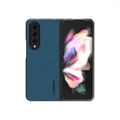 Lacné Kryty | Kryt Imeeke Plain Leather modrý – Samsung Galaxy Z Fold 3 | Lacné Kryty