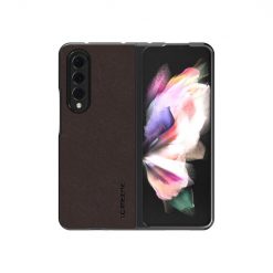 Lacné Kryty | Kryt Imeeke Plain Leather hnedý – Samsung Galaxy Z Fold 3 | Lacné Kryty