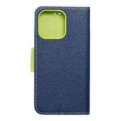 Lacné Kryty | Peňaženkové puzdro Fancy Book modro-limetkové – Apple iPhone 13 Pro | Lacné Kryty