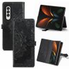 Lacné Kryty | Peňaženkové puzdro Embossing Pattern Mandala Flower zelené – Samsung Galaxy Z Fold 3 | Lacné Kryty
