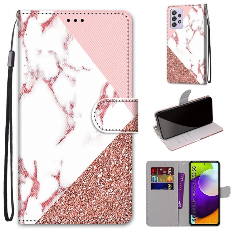 Knižkové puzdro Trendy Cross case Ružový kameň – Samsung Galaxy A52 / A52 5G / A52s 5G
