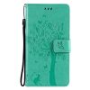 Lacné Kryty | Peňaženkové puzdro Embossing Pattern Strom a mačka fialové – Samsung Galaxy A52 / A52 5G / A52s 5G | Lacné Kryty