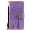 Lacné Kryty | Peňaženkové puzdro Embossing Pattern Strom a mačka hnedé – Samsung Galaxy A52 / A52 5G / A52s 5G | Lacné Kryty