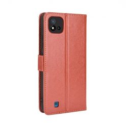 Lacné Kryty | Knižkové puzdro Shockproof Horse Texture hnedé – Realme C11 2021 | Lacné Kryty