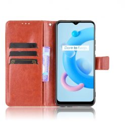Lacné Kryty | Knižkové puzdro Shockproof Horse Texture hnedé – Realme C11 2021 | Lacné Kryty