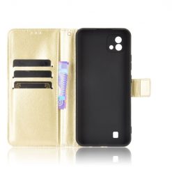 Lacné Kryty | Knižkové puzdro Shockproof Horse Texture zlaté – Realme C11 2021 | Lacné Kryty