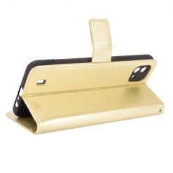 Lacné Kryty | Knižkové puzdro Shockproof Horse Texture zlaté – Realme C11 2021 | Lacné Kryty