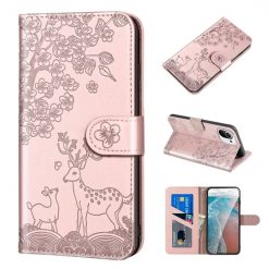 Lacné Kryty | Peňaženkové puzdro Embossing Pattern Jeleň ružové – Xiaomi Mi 11 Lite | Lacné Kryty