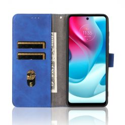 Lacné Kryty | Peňaženkové puzdro Solid modré – Motorola Moto G60s | Lacné Kryty