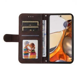 Knižkové puzdro Skin Feel case hnedé – Xiaomi 11T / 11T Pro | Lacné Kryty Lacné Kryty | Knižkové puzdro Skin Feel case hnedé – Xiaomi 11T / 11T Pro | Lacné Kryty