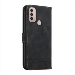 Lacné Kryty | Peňaženkové puzdro Retro Smile čierne – Motorola Moto E20 / E30 / E40 | Lacné Kryty
