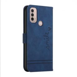 Peňaženkové puzdro Retro Smile modré – Motorola Moto E20 / E30 / E40 | Lacné Kryty Lacné Kryty | Peňaženkové puzdro Retro Smile modré – Motorola Moto E20 / E30 / E40 | Lacné Kryty
