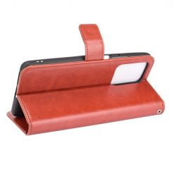 Lacné Kryty | Knižkové puzdro Shockproof Horse Texture hnedé – Xiaomi 11T / 11T Pro | Lacné Kryty
