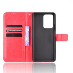 Lacné Kryty | Knižkové puzdro Shockproof Horse Texture červené – Xiaomi 11T / 11T Pro | Lacné Kryty