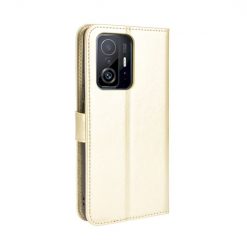 Knižkové puzdro Shockproof Horse Texture zlaté – Xiaomi 11T / 11T Pro | Lacné Kryty Lacné Kryty | Knižkové puzdro Shockproof Horse Texture zlaté – Xiaomi 11T / 11T Pro | Lacné Kryty