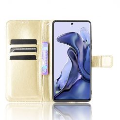 Knižkové puzdro Shockproof Horse Texture zlaté – Xiaomi 11T / 11T Pro | Lacné Kryty Lacné Kryty | Knižkové puzdro Shockproof Horse Texture zlaté – Xiaomi 11T / 11T Pro | Lacné Kryty