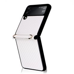 Lacné Kryty | Kryt Carbon Fiber biely – Samsung Galaxy Z Flip 3 | Lacné Kryty