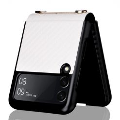 Lacné Kryty | Kryt Carbon Fiber biely – Samsung Galaxy Z Flip 3 | Lacné Kryty