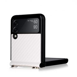 Lacné Kryty | Kryt Carbon Fiber biely – Samsung Galaxy Z Flip 3 | Lacné Kryty