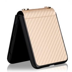 Kryt Carbon Fiber zlatý – Samsung Galaxy Z Flip 3 | Lacné Kryty Lacné Kryty | Kryt Carbon Fiber zlatý – Samsung Galaxy Z Flip 3 | Lacné Kryty
