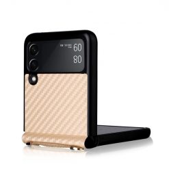 Kryt Carbon Fiber zlatý – Samsung Galaxy Z Flip 3 | Lacné Kryty Lacné Kryty | Kryt Carbon Fiber zlatý – Samsung Galaxy Z Flip 3 | Lacné Kryty