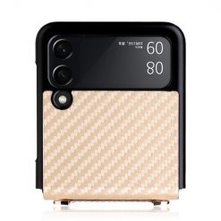 Kryt Carbon Fiber zlatý – Samsung Galaxy Z Flip 3 | Lacné Kryty Lacné Kryty | Kryt Carbon Fiber zlatý – Samsung Galaxy Z Flip 3 | Lacné Kryty