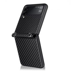 Lacné Kryty | Kryt Carbon Fiber čierny – Samsung Galaxy Z Flip 3 | Lacné Kryty