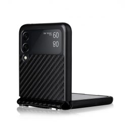 Lacné Kryty | Kryt Carbon Fiber čierny – Samsung Galaxy Z Flip 3 | Lacné Kryty