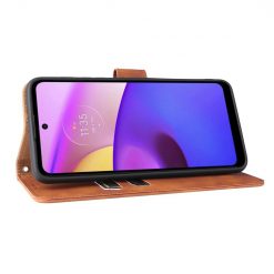 Lacné Kryty | Peňaženkové puzdro Solid hnedé – Motorola Moto E20 / E30 / E40 | Lacné Kryty
