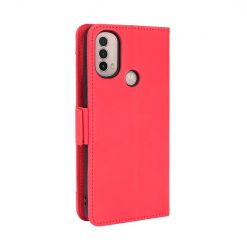 Lacné Kryty | Peňaženkové puzdro Slots case červené – Motorola Moto E20 / E30 / E40 | Lacné Kryty