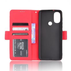 Lacné Kryty | Peňaženkové puzdro Slots case červené – Motorola Moto E20 / E30 / E40 | Lacné Kryty