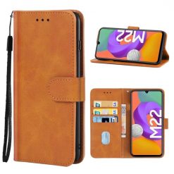 Lacné Kryty | Knižkové puzdro Splashy case hnedé – Samsung Galaxy M22 / A22 (4G) | Lacné Kryty