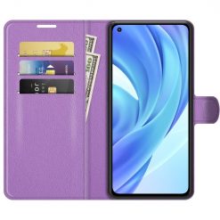 Peňaženkové puzdro Litchi fialové – Xiaomi Mi 11 Lite | Lacné Kryty Lacné Kryty | Peňaženkové puzdro Litchi fialové – Xiaomi Mi 11 Lite | Lacné Kryty