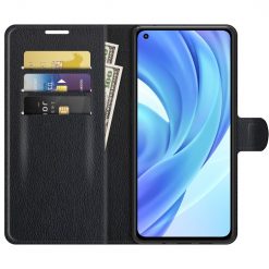 Peňaženkové puzdro Litchi čierne – Xiaomi Mi 11 Lite | Lacné Kryty Lacné Kryty | Peňaženkové puzdro Litchi čierne – Xiaomi Mi 11 Lite | Lacné Kryty